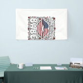 Amerikaanse Babe Patriottische Vintage Gravure Ont Spandoek (Beurs)