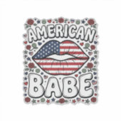 Amerikaanse Babe Patriottische Vintage Gravure Ont Sticker (Voorkant)