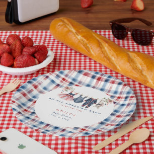 Amerikaanse baby patriottische waslijn baby shower papieren bordje
