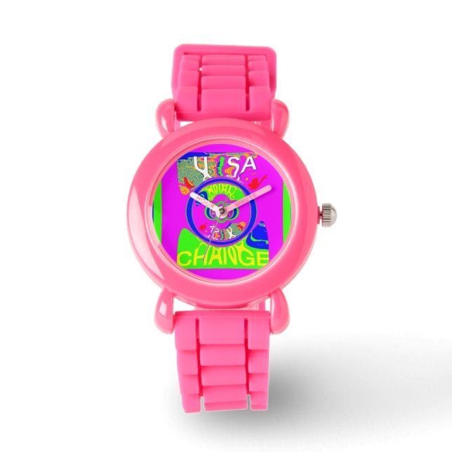 Amerikaanse Baby roze wisseltijd laatste campagnes Horloge (Voorkant)