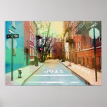 Amerikaanse backstreet scene Urban Pop Art Poster<br><div class="desc">Aangepast van een foto van een stadscanyon ergens in Amerika is dit kleurrijke kunststuk van de pop dat ik heb gemaakt om een momentopname te maken van het alledaagse leven in de stad. #backstreet #america #poster</div>