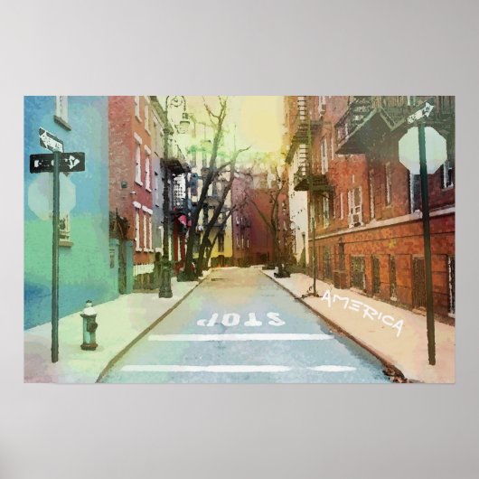 Amerikaanse backstreet scene Urban Pop Art Poster (Voorkant)