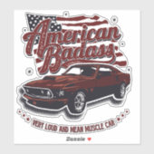 Amerikaanse Badass Zeer Harde Gemene Spierauto Sticker (Vel)