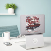 Amerikaanse Badass Zeer Harde Gemene Spierauto Sticker (Laptop op bureau)
