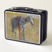 Amerikaanse Badlands: Old West Cowboy met paard (Achterkant)