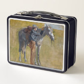 Amerikaanse Badlands: Old West Cowboy met paard (Voorkant)