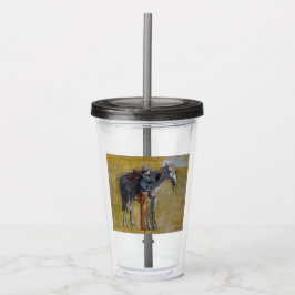 Amerikaanse Badlands: Old West Cowboy met paard Acryl Drinkbeker