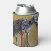 Amerikaanse Badlands: Old West Cowboy met paard Blikjeskoeler (Blikje Voorkant)