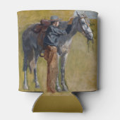 Amerikaanse Badlands: Old West Cowboy met paard Blikjeskoeler (Achterkant)