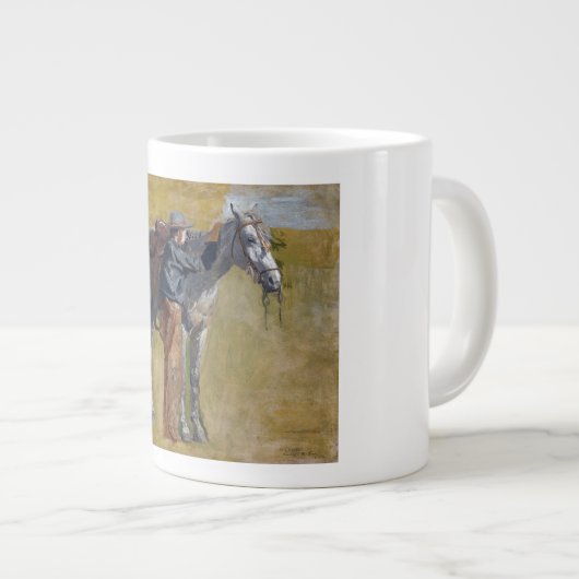 Amerikaanse Badlands: Old West Cowboy met paard Grote Koffiekop (Voorkant rechts)