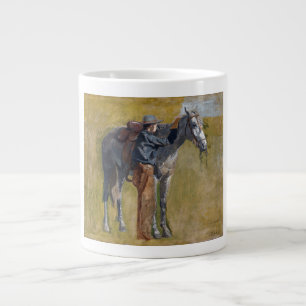 Amerikaanse Badlands: Old West Cowboy met paard Grote Koffiekop