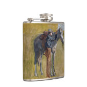 Amerikaanse Badlands: Old West Cowboy met paard Heupfles (Rechts)