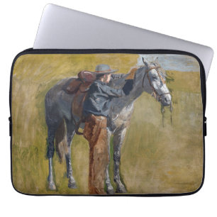 Amerikaanse Badlands: Old West Cowboy met paard Laptop Sleeve