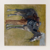 Amerikaanse Badlands: Old West Cowboy met paard Legpuzzel (Horizontaal)