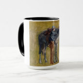 Amerikaanse Badlands: Old West Cowboy met paard Mok (Voorkant links)