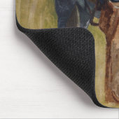 Amerikaanse Badlands: Old West Cowboy met paard Muismat (Hoek)