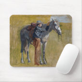 Amerikaanse Badlands: Old West Cowboy met paard Muismat (Met muis)