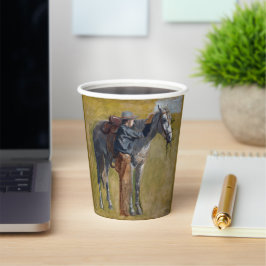 Amerikaanse Badlands: Old West Cowboy met paard Papieren Bekers