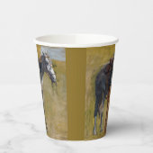 Amerikaanse Badlands: Old West Cowboy met paard Papieren Bekers (Links)