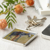 Amerikaanse Badlands: Old West Cowboy met paard Sleutelhanger (Zijkant)