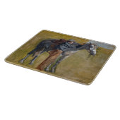 Amerikaanse Badlands: Old West Cowboy met paard Snijplank (Hoek)