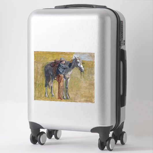 Amerikaanse Badlands: Old West Cowboy met paard Sticker (Koffer)