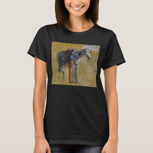 Amerikaanse Badlands: Old West Cowboy met paard T-shirt (Voorkant)