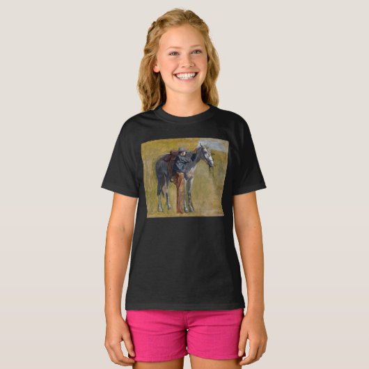 Amerikaanse Badlands: Old West Cowboy met paard T-shirt (Voorkant volledig)
