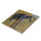 Amerikaanse Badlands: Old West Cowboy met paard Tegeltje (Zijkant)