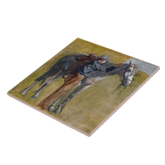 Amerikaanse Badlands: Old West Cowboy met paard Tegeltje (Zijkant)