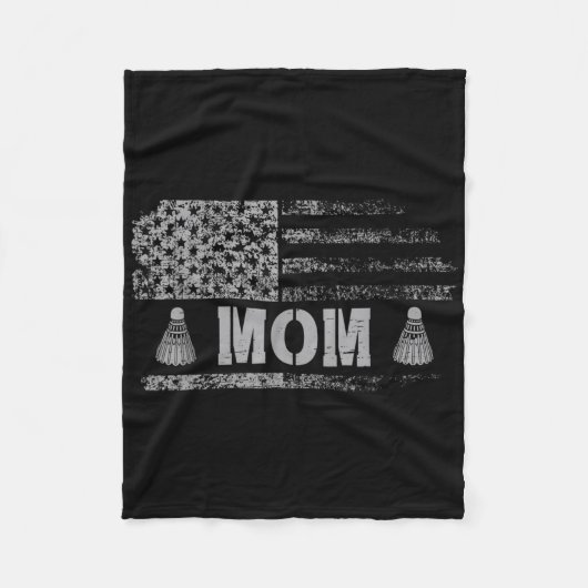 Amerikaanse Badminton Moeder Usa Vlag Team Badmint Fleece Deken (Voorkant)