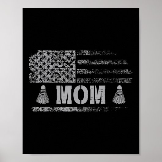 Amerikaanse Badminton Moeder Usa Vlag Team Badmint Poster (Voorkant)
