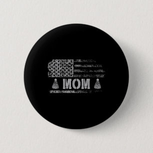 Amerikaanse Badminton Moeder Usa Vlag Team Badmint Ronde Button 5,7 Cm