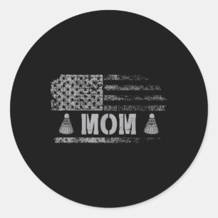 Amerikaanse Badminton Moeder Usa Vlag Team Badmint Ronde Sticker