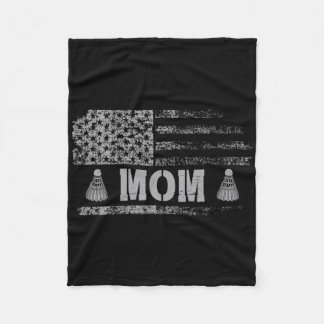 Amerikaanse Badminton Mom Vlag Team Badminton Fleece Deken
