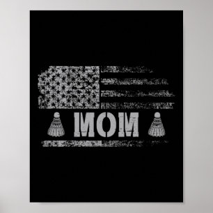 Amerikaanse Badminton Mom Vlag Team Badminton Poster
