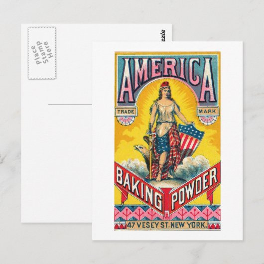 Amerikaanse bakpoeder briefkaart (Voorkant / Achterkant)