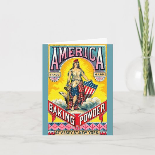 Amerikaanse bakpoeder notitiekaartje (Voorkant)