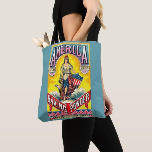Amerikaanse bakpoeder tote bag (Dichtbij)