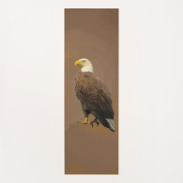 Amerikaanse Bald-adelaar op bruin Yogamat