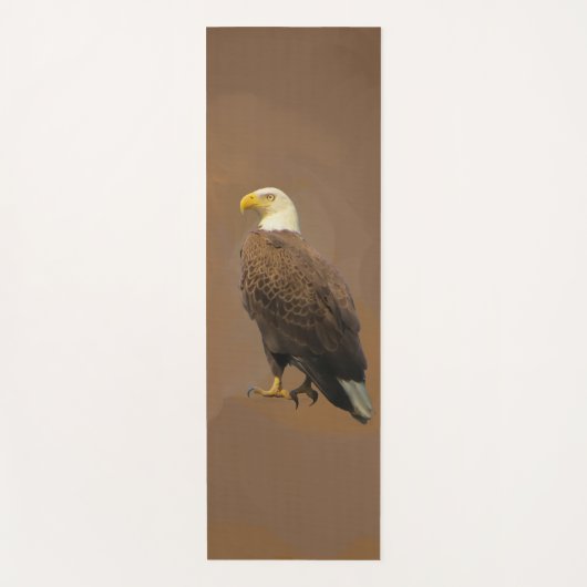 Amerikaanse Bald-adelaar op bruin Yogamat (Voorkant)