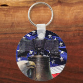 Amerikaanse Bald Eagle, Bell en Flag Sleutelhanger (Voorkant)