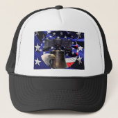 Amerikaanse Bald Eagle, Bell en Flag Trucker Pet (Voorkant)