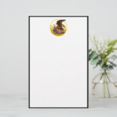-Amerikaanse Bald Eagle Briefpapier (Staand voorkant)