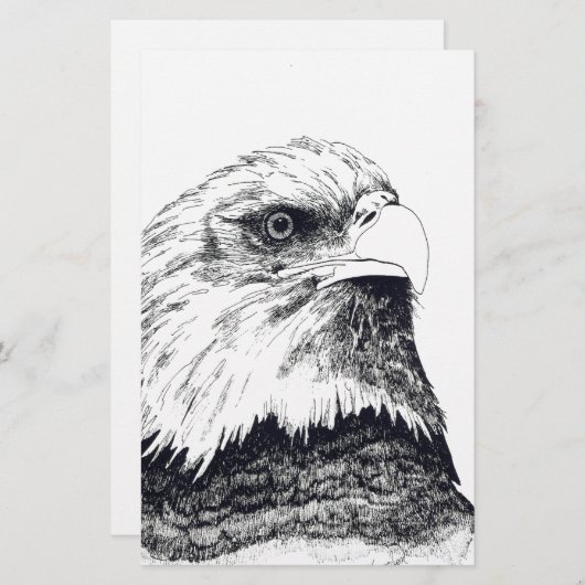 Amerikaanse Bald Eagle Briefpapier (Voorkant / Achterkant)