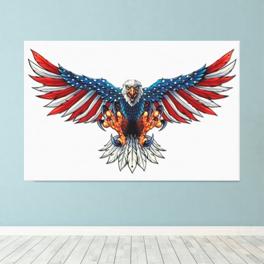 Amerikaanse Bald Eagle Canvas Afdruk (Insitu (Houten vloer))