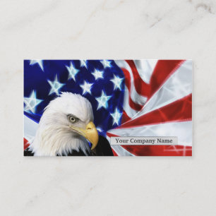 Amerikaanse Bald Eagle en Visitekaartjes met vlag