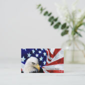 Amerikaanse Bald Eagle en Visitekaartjes met vlag (Staand voorkant)