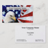 Amerikaanse Bald Eagle en Visitekaartjes met vlag (Voorkant / Achterkant)
