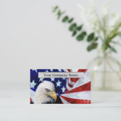 Amerikaanse Bald Eagle en Visitekaartjes met vlag (Staand voorkant)